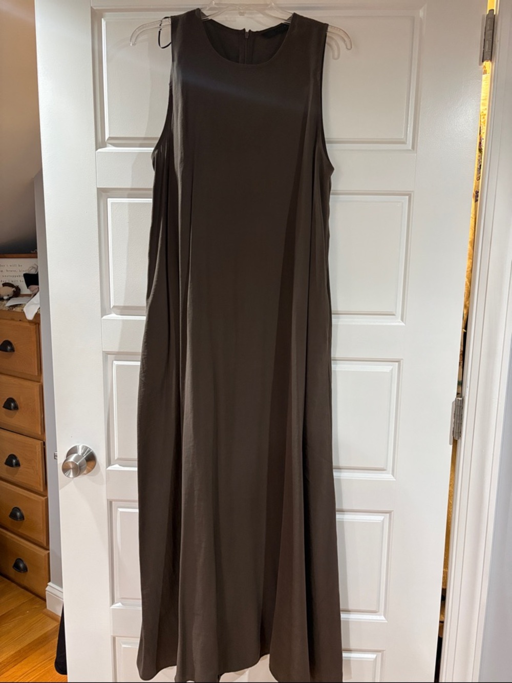 Zara Sleeveless Brown Maxi Dress - Classic A-Line Silhouette